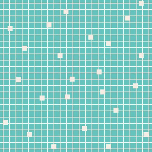 Baby On Trend Grid Squares Aqua White DV3348 Per Metre