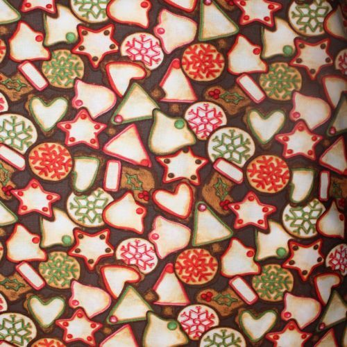 Fabric Remnant -OOP Hot Cider Christmas Cookies 50cm
