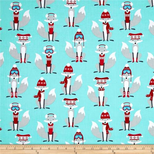 Fabric Remnant -Polar Pals Christmas Fox 95cm