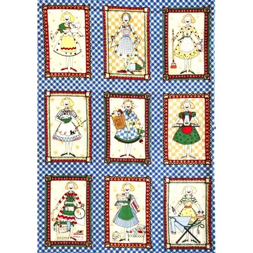 OOP Debbie Mumm Houswives Blocks Fabric Panel