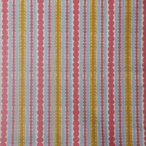 * SALE * Mod Circles Stripe Pink Blue Per Metre
