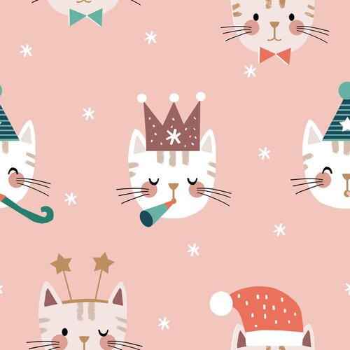 Dashwood Animal Crackers Christmas Cats Blush D2133