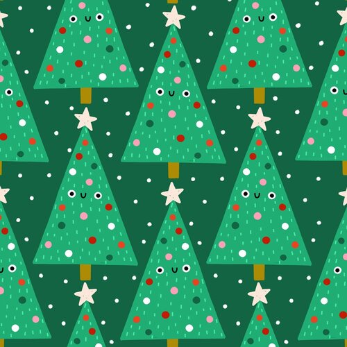 Dashwood Oh What Fun Christmas Trees Green D2211