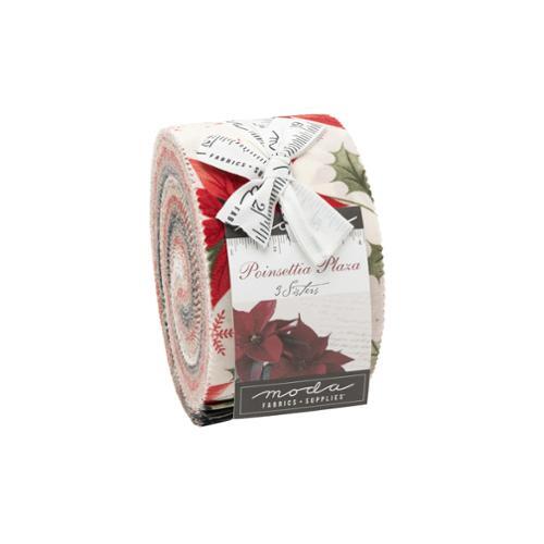 Moda Christmas Poinsettia Plaza Fabric Jelly Roll Strips