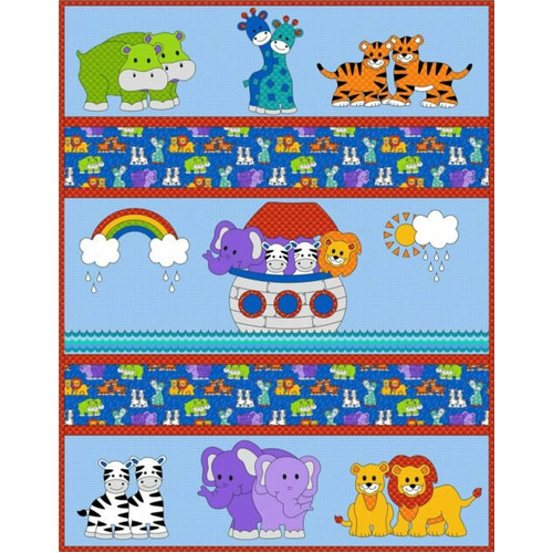 I Can See A Rainbow Animal Kids Quilt Fabric KIT 