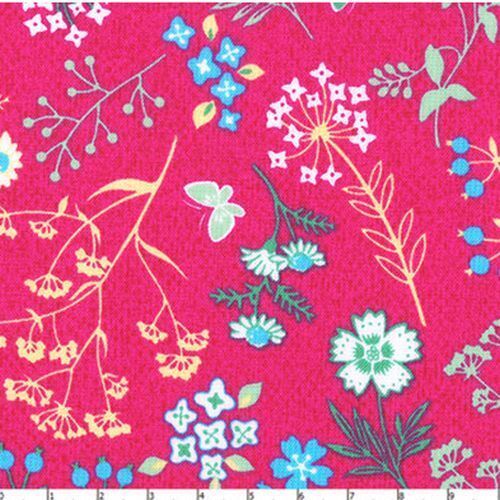 Fabric Remnant -L's Modern Garden Floral Pink 68cm