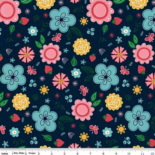 Fabric Remnant -Flutter and Shine Main Floral 67cm