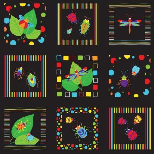 Fabric Remnant - Bugs and Critters 4" Blocks 77cm
