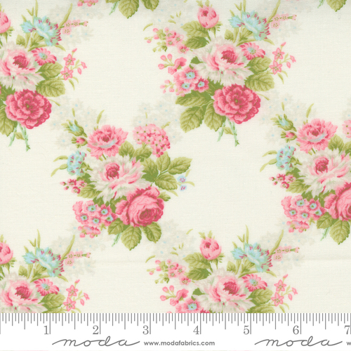 Fabric Remnant -Moda Cottage Linen Floral 88cm