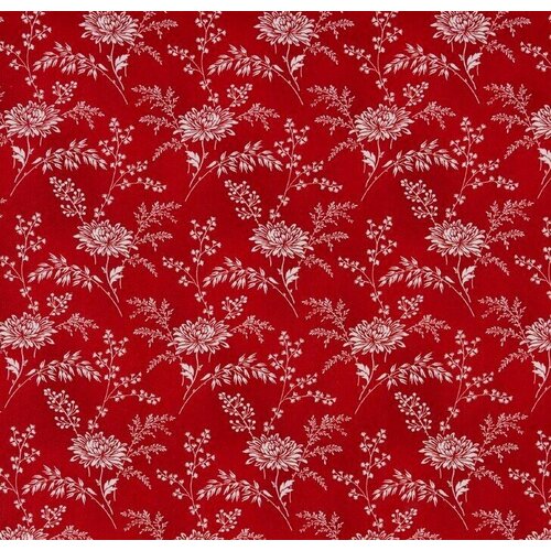 Fabric Remnant - Temperance Red Floral 88cm