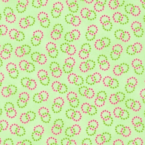Penelope Dotted Linked Circles Green Pink 20876-7