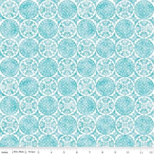 Fabric Remnant - Sweet Melody Medallion Blue 70cm