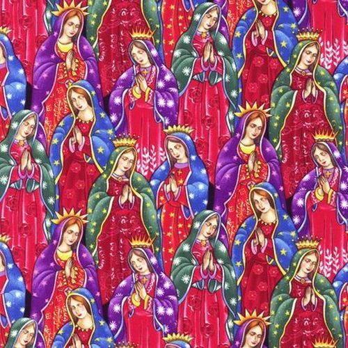 Fabric Remnant -Enchanted Desert Virgin Mary RARE 62cm
