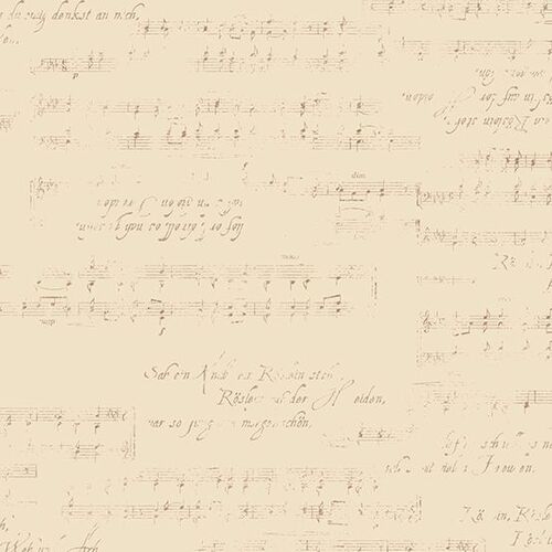Fabric Remnant -Symphony Concerto Music Parchment 49cm