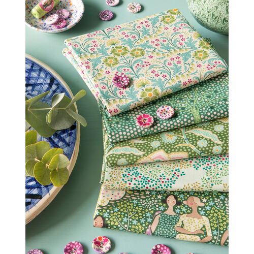 Tilda Hometown Collection Sage Green 1/2 Metre Fabric Bundle
