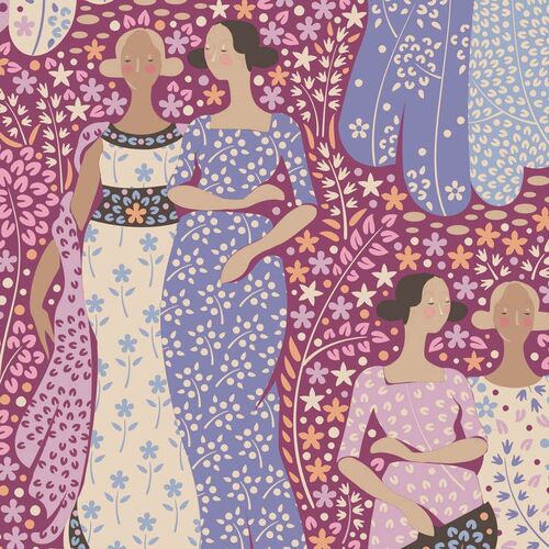 Tilda Hometown Friendly Gathering Ladies Plum Grape 100475