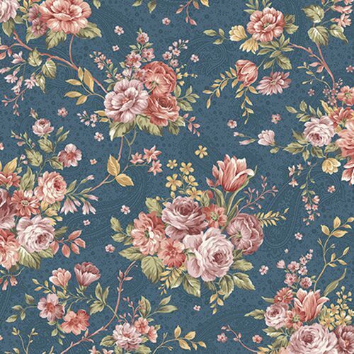 Fabric Remnant -Zelie Ann Floral Paisley 80cm