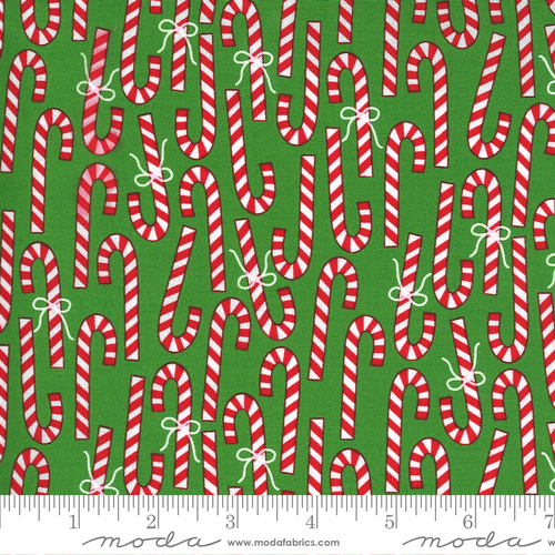 Fabric Remnant -Merry Christmas Candy Canes 70cm