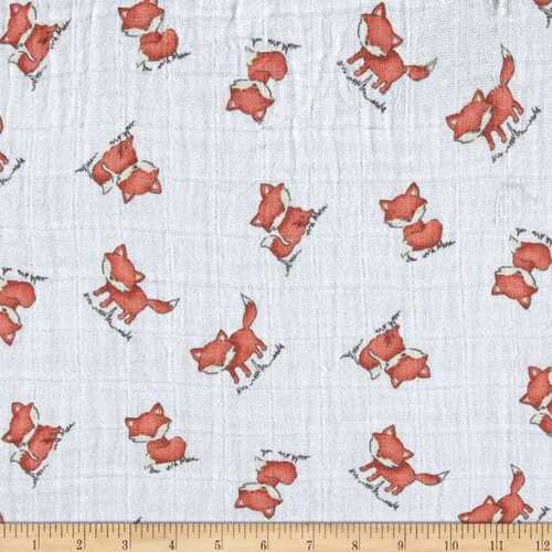 Double Gauze Remnant -Cute Little Fox 90cm