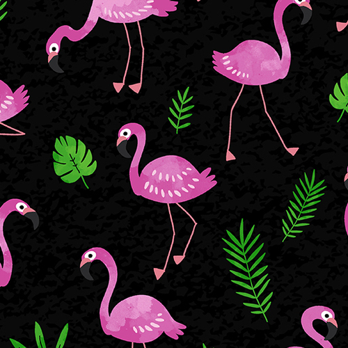 Fabric Remnant -Tropical Breeze Flamingos 49cm