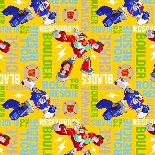 Fabric Remnant -OOP Disney Transformers Roll Rescue 49cm