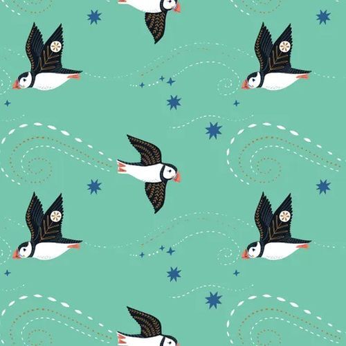 Dashwood Arctic Puffins Metallic Mint D2205