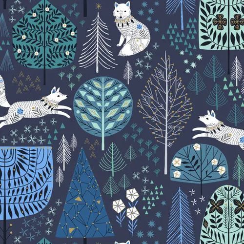 Dashwood Arctic Foxes Metallic Forest Navy D2202
