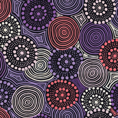 Saltwater Dreamtime Indigenous Art Fabric Linen DV5581