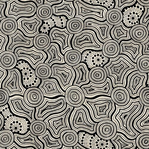 Saltwater Dreamtime Indigenous Art Fabric Linen DV5582