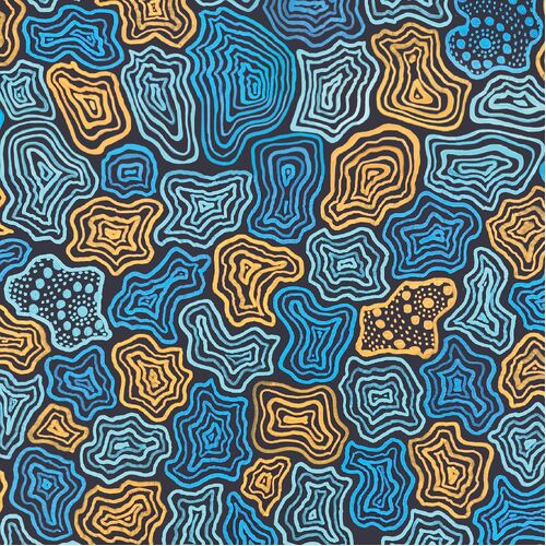 Saltwater Dreamtime Indigenous Art Fabric DV5574