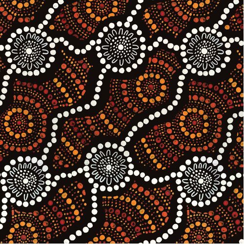 Saltwater Dreamtime Indigenous Art Fabric DV5571
