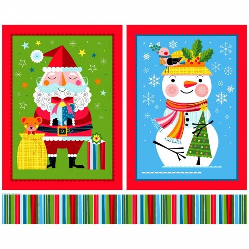 Christmas Santa Snowmen Sack Panel 80840-101