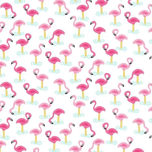 Pool Party Flamingos White M2440W