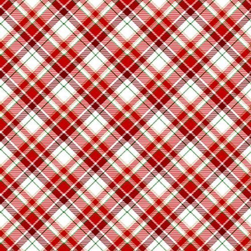 Timber Gnomies Christmas Bias Plaid Red White 311-8