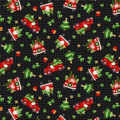 Timber Gnomies Christmas Gnomes Tossed Trucks Black 303-99