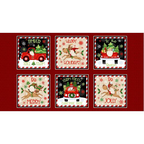Timber Gnomies Christmas Gnomes Blocks Panel 301-88