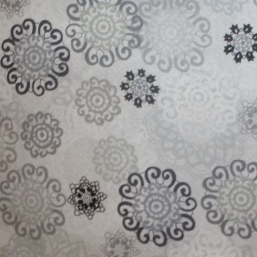 Fabric Remnant - OOP Palermo Medallions Grey 48cm