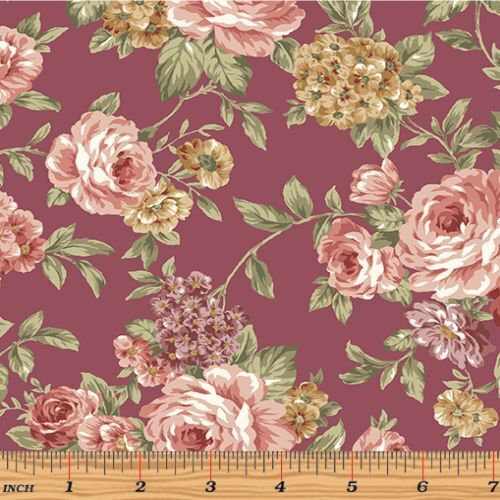 Fabric Remnant -Zelie Ann Floral Erma's Bouquet 84cm