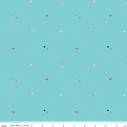 Colour Wall Speckled Scattered Dots Aqua C11592