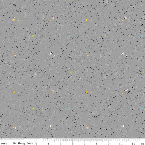 Colour Wall Speckled Scattered Dots Grey C11592