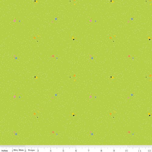 Colour Wall Speckled Scattered Dots Lime C11592