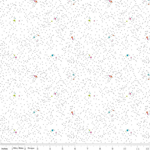 Colour Wall Speckled Scattered Dots White C11592