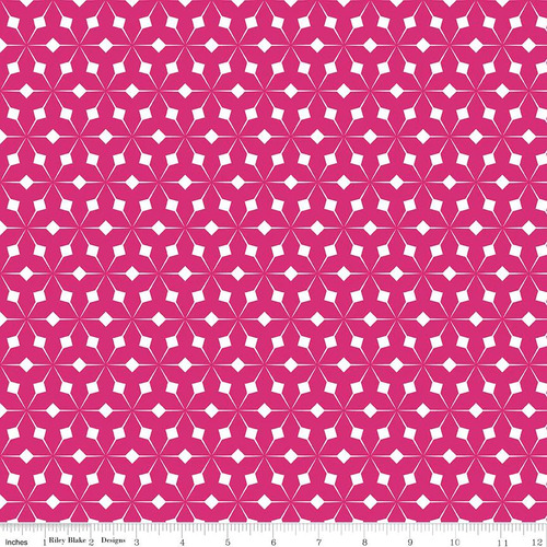 Colour Wall Geo Triangles Squares Hot Pink C11590