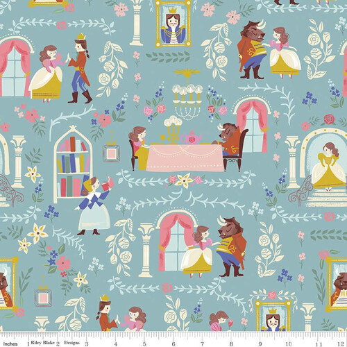 Fabric Remnant - Beauty & The Beast Main 88cm