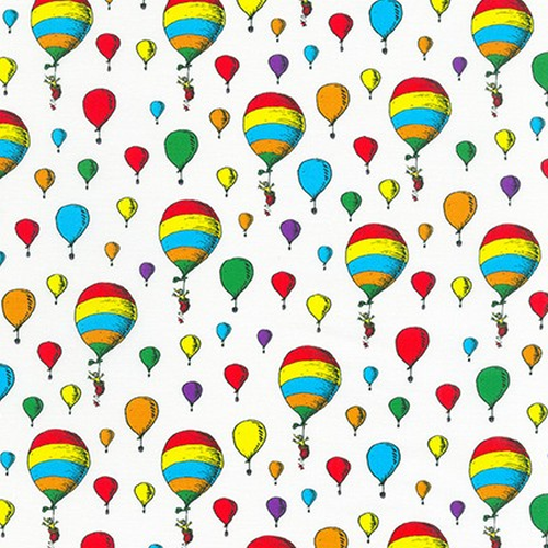 Fabric Remnant-A Little Dr Seuss Balloons 92cm