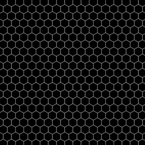 Fabric Remnant- Queen Bee Honeycomb Hexi Black 71cm