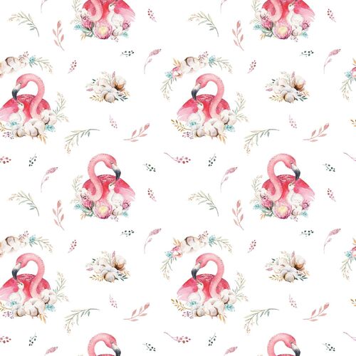 Fabric Remnant- A Mother's Love Flamingo and Baby Chic 92cm