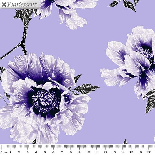 Fabric Remnant-Violet Twilight Large Floral Lilac 38cm