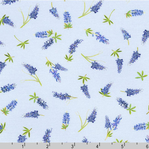Fabric Remnant-Texas In Bloom Bluebonnets Lavender 58cm