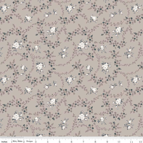 Fabric Remnant-Serenity Rose Bouquet Taupe 67cm